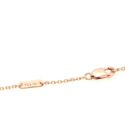 Van Cleef & Arpels 18K Rose Gold Carnelian Sweet Alhambra Pendant Necklace 5 of 6