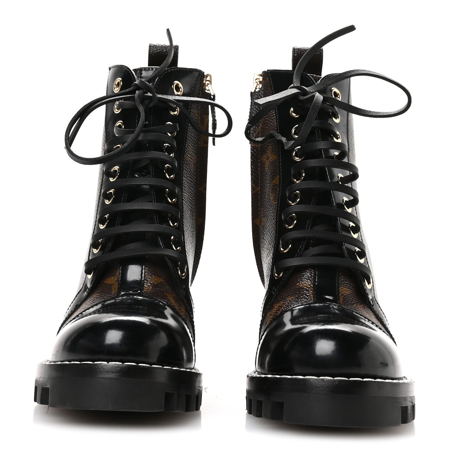 Louis Vuitton Patent Calfskin Monogram Star Trail Ankle Boots 35.5 Black 3 of 7