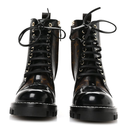 Louis Vuitton Patent Calfskin Monogram Star Trail Ankle Boots 35.5 Black 3 of 7