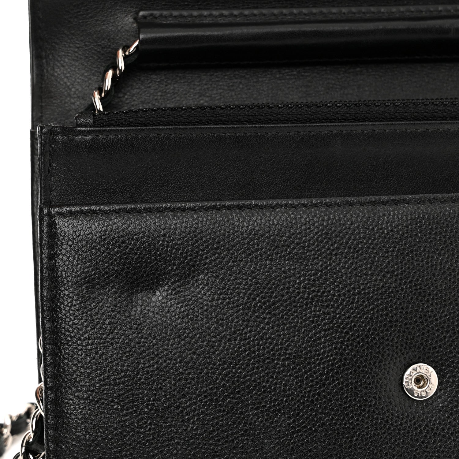 Chanel Caviar Sevruga Wallet On Chain WOC Black 13 of 15