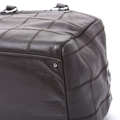 Chanel Caviar Square Stitched Bowler Dark Brown 7 of 11