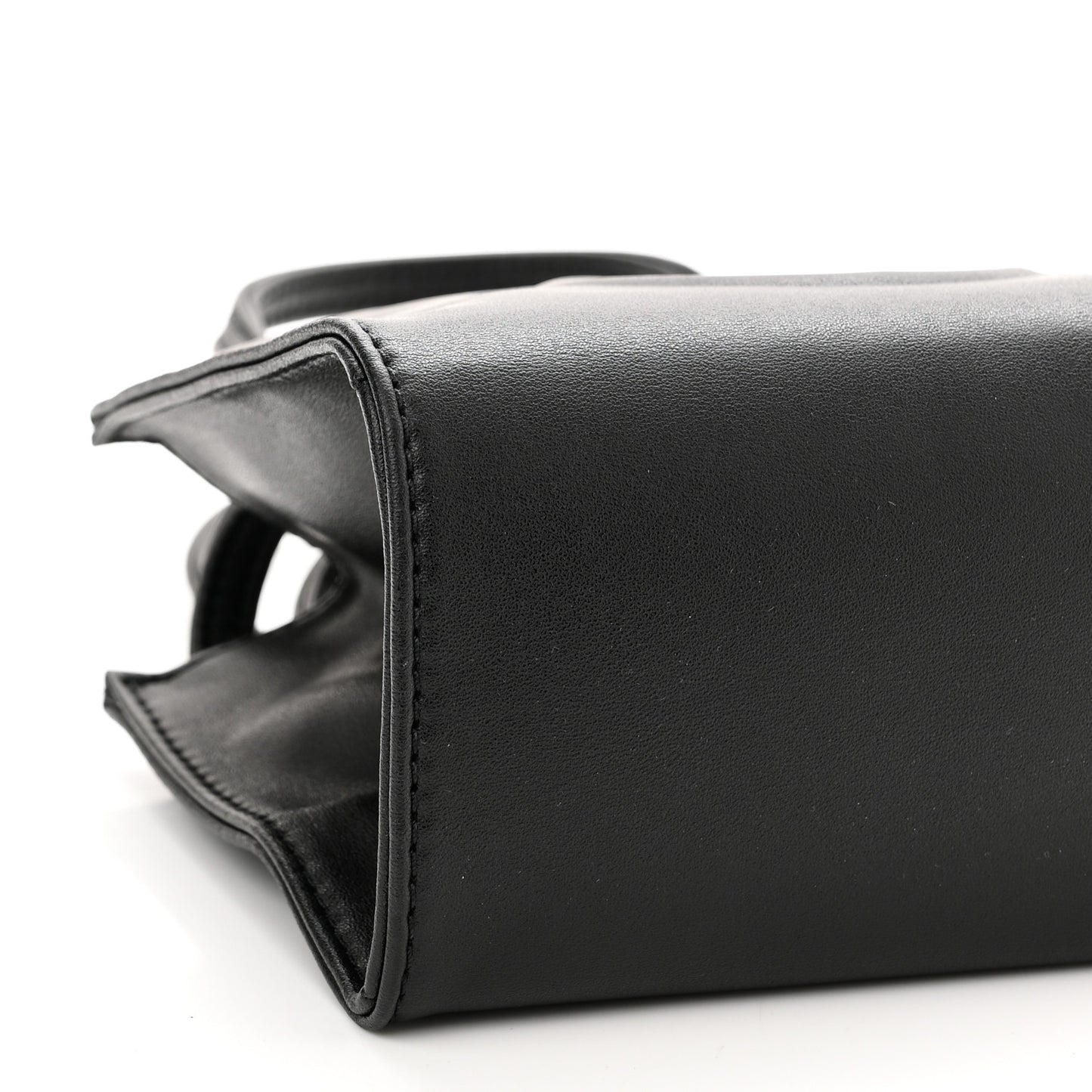 Vegan Leather Small Shopping Bag Black