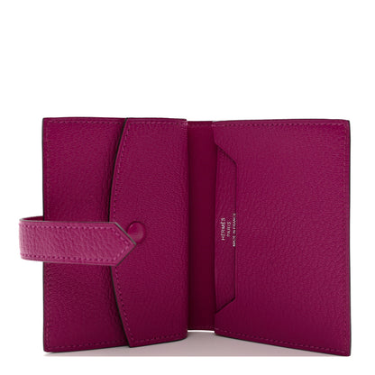 Hermes Chevre Mysore Mini Bearn Wallet Rose Pourpre 5 of 8