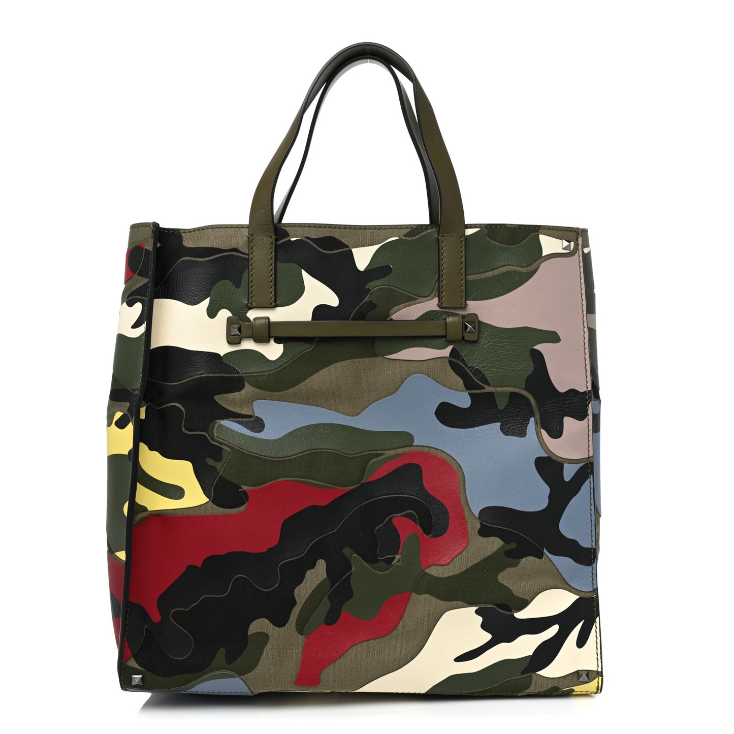 Nylon Camouflage Rockstud Tote Multicolor