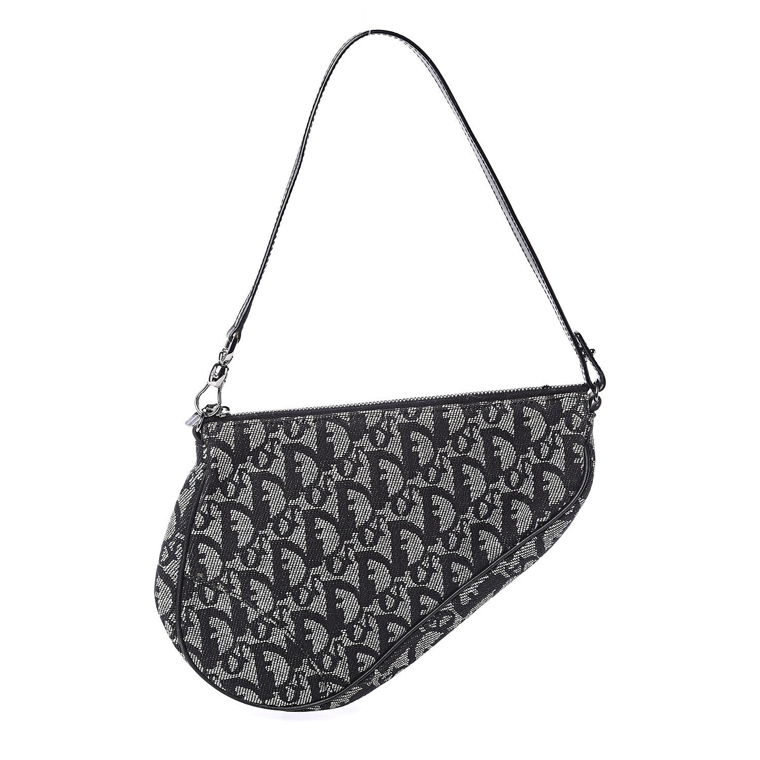 Christian Dior Monogram Mini Saddle Pochette Black 1 of 8