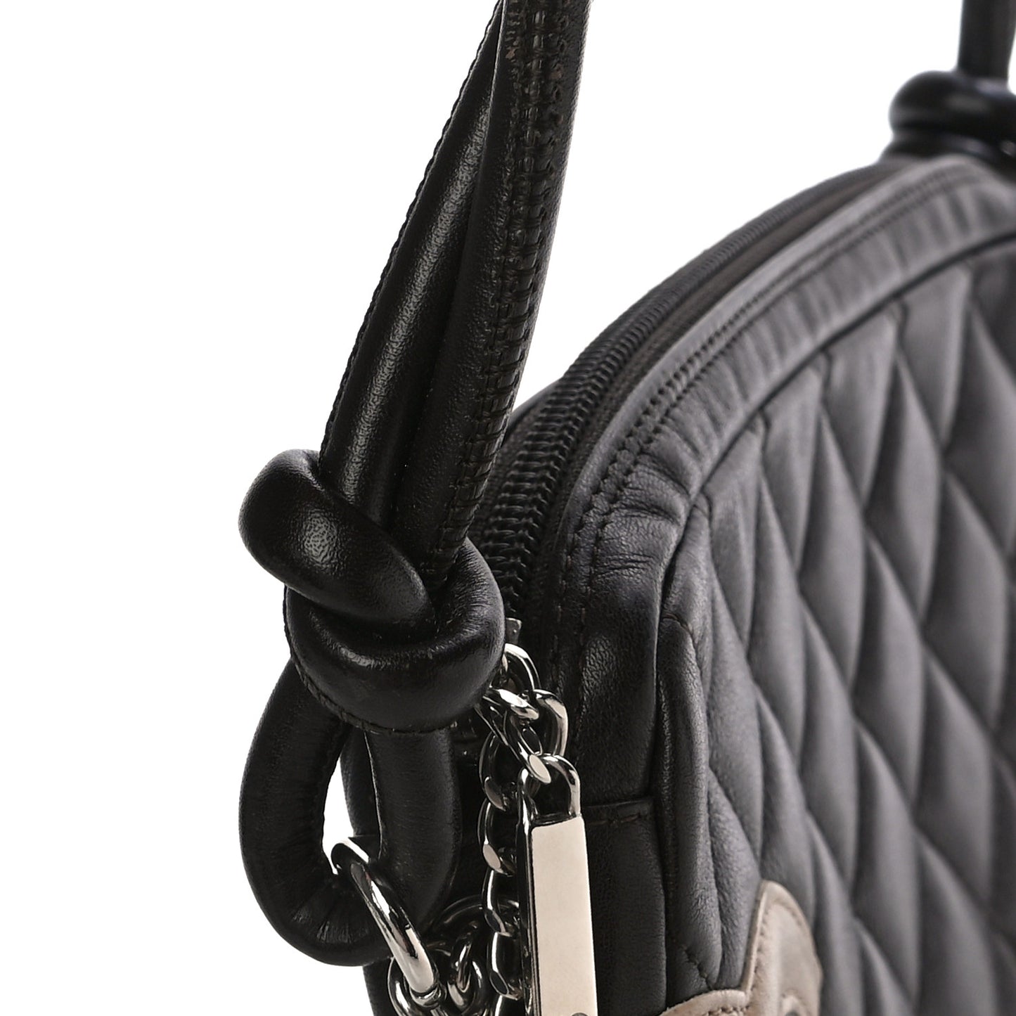 Calfskin Quilted Cambon Pochette Brown Beige
