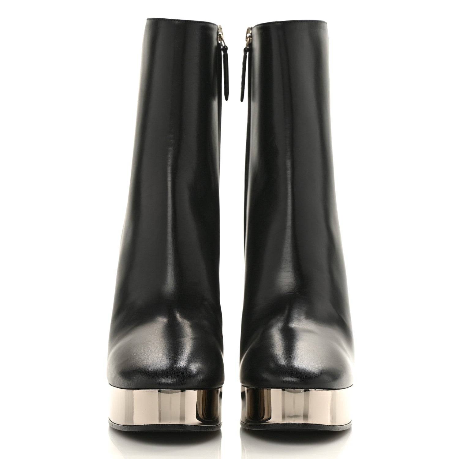 Gucci Malaga Kid Chrome Ankle Boots 39 Black 2 of 9