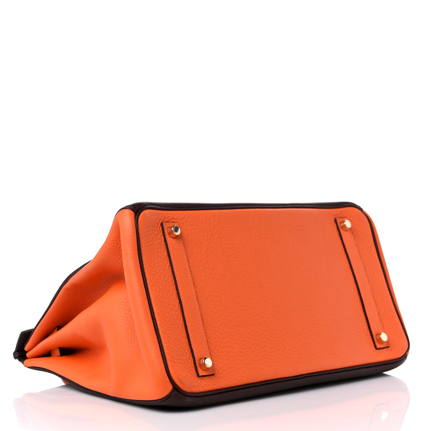 Hermes Togo Bi-Color Birkin 35 Chocolate Orange 4 of 15