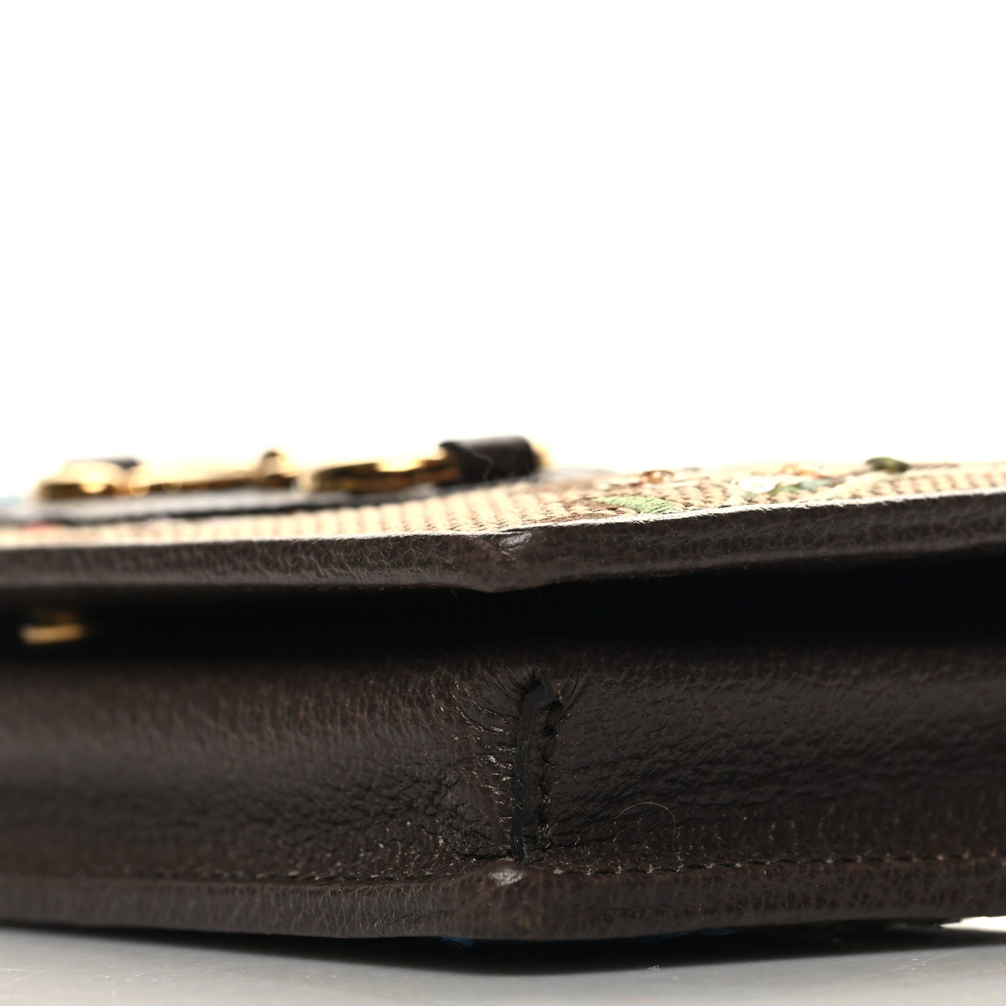 Monogram Jumbo GG Textured Dollar Calfskin Embroidered Horsebit 1955 Wallet On Chain Camel Ebony New Acero Multicolor