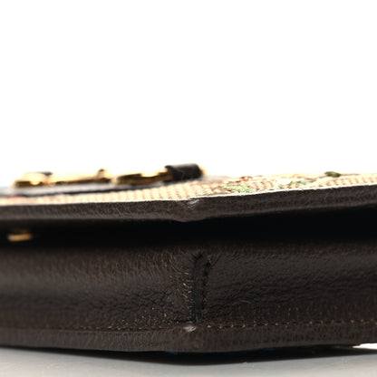 Gucci Monogram Jumbo GG Textured Dollar Calfskin Embroidered Horsebit 1955 Wallet On Chain Camel Ebony New Acero Multicolor 10 of 11