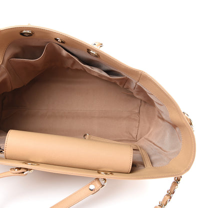 Chanel Bullskin Stitched Medium Shopping Bag Beige 4 of 13