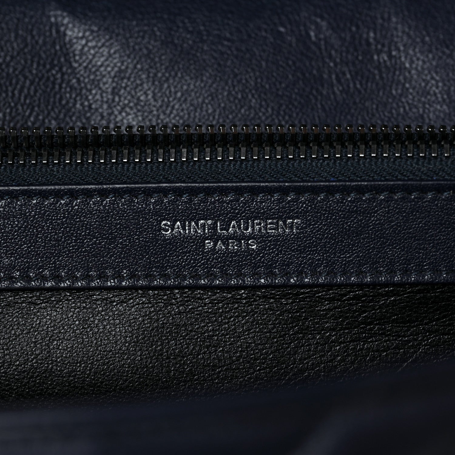 Saint Laurent Sheepskin Matelasse Chevron Monogram Large College Satchel Deep Marine 7 of 10
