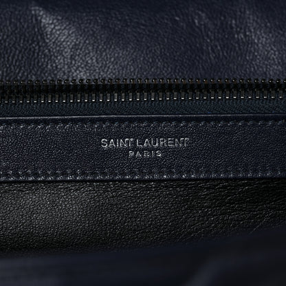 Saint Laurent Sheepskin Matelasse Chevron Monogram Large College Satchel Deep Marine 7 of 10