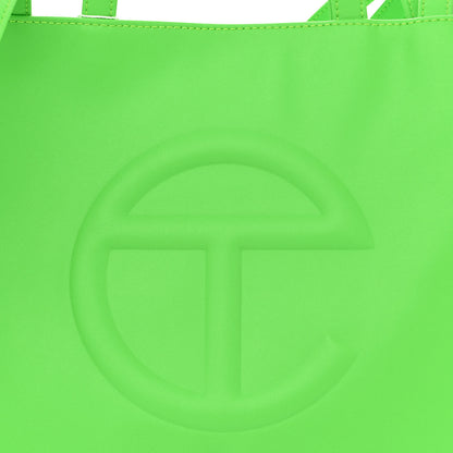 Telfar Vegan Leather Medium Shopping Bag Highlighter Green 8 of 10