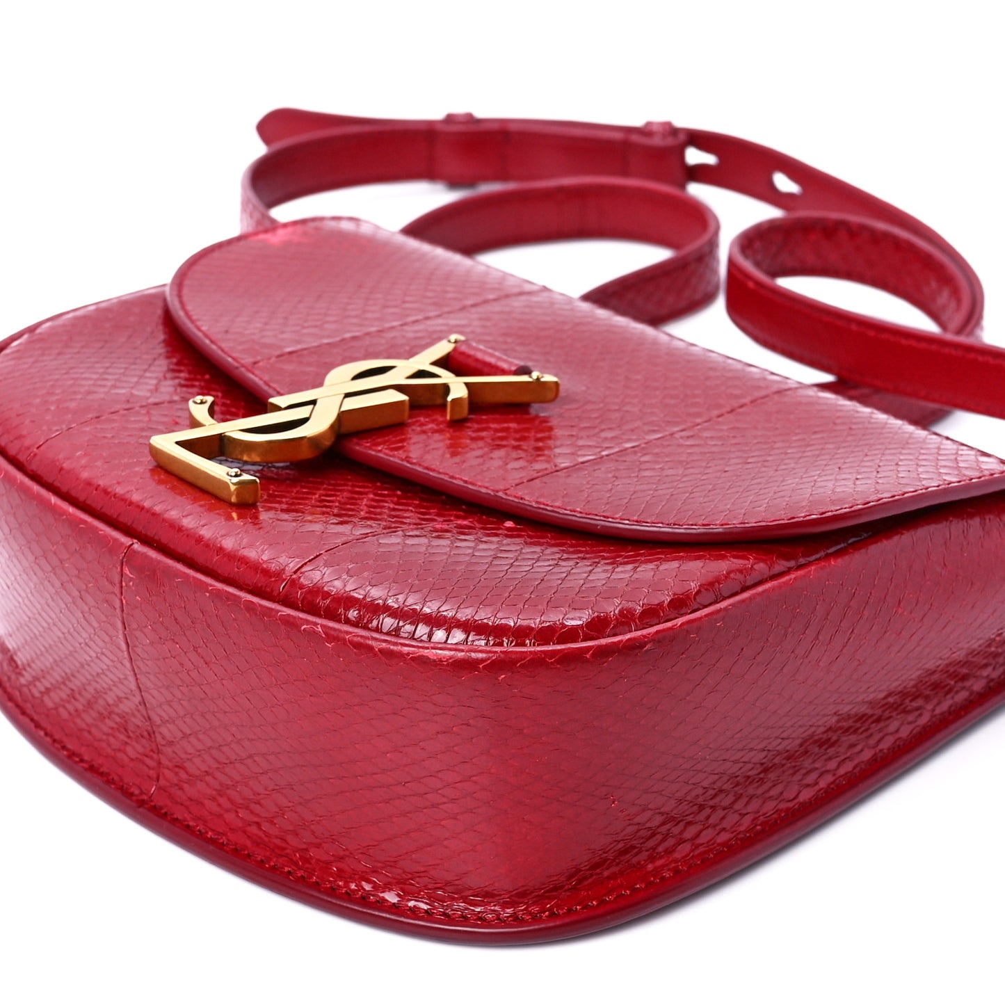 Snakeskin Small Kaia Satchel Peach Red