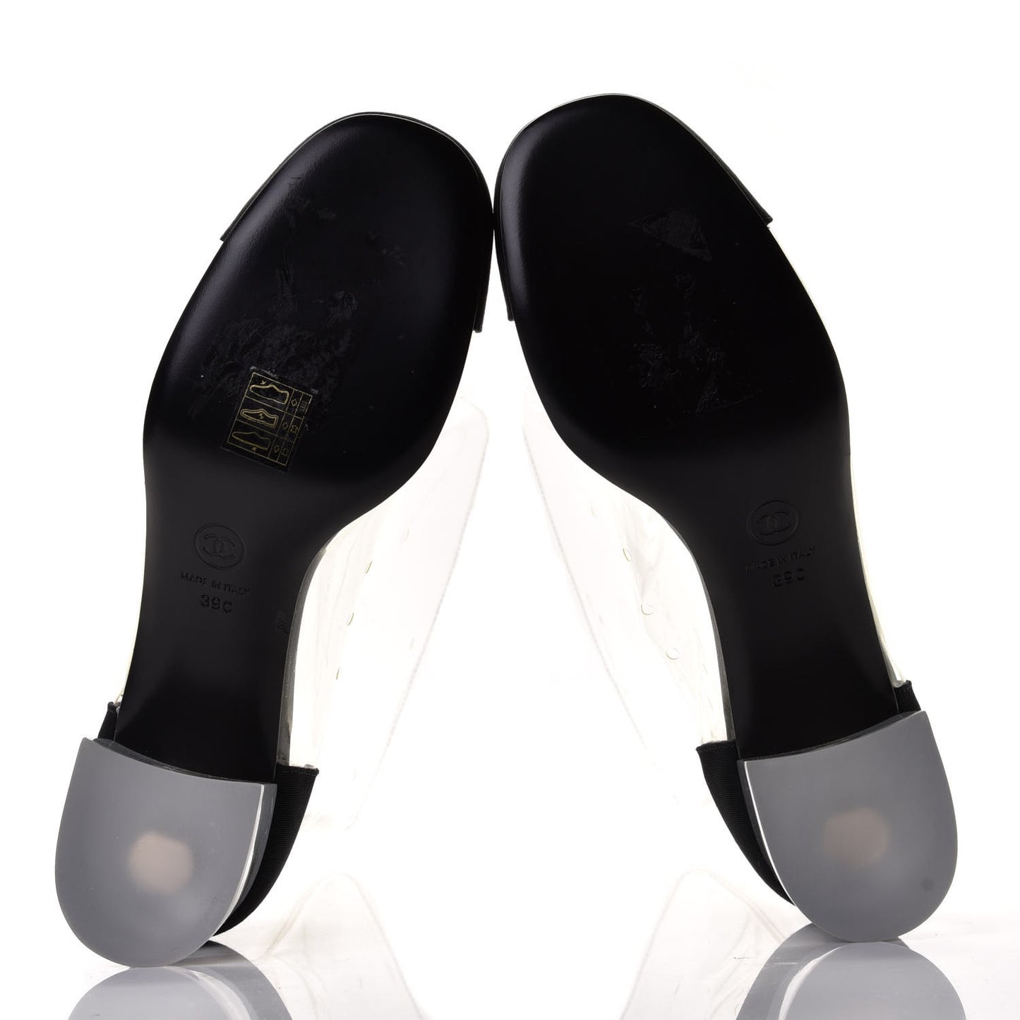 PVC Grosgrain High Boots 39 Transparent Black
