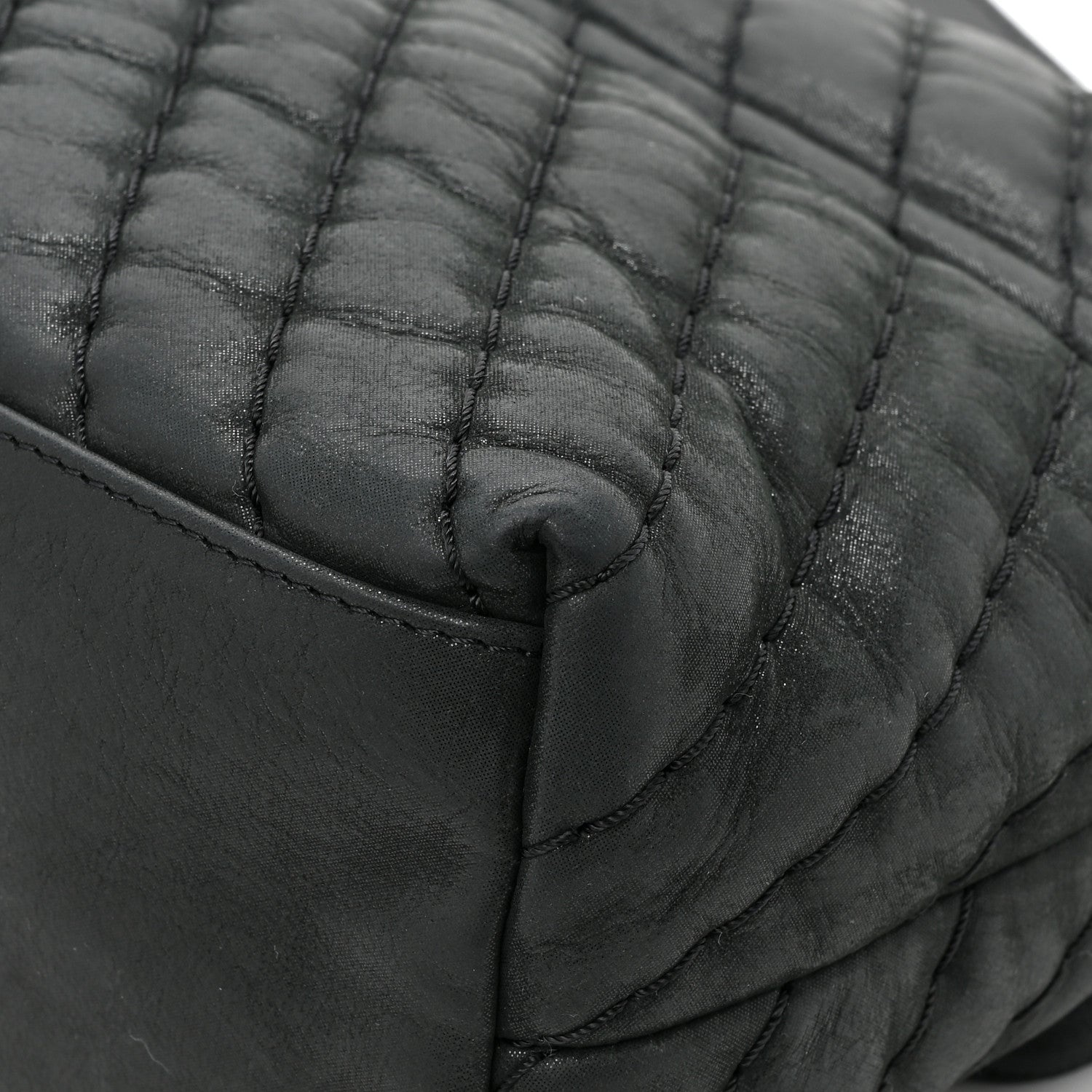 Chanel Iridescent Calfskin Surpique Chevron Large Flap Black 15 of 16