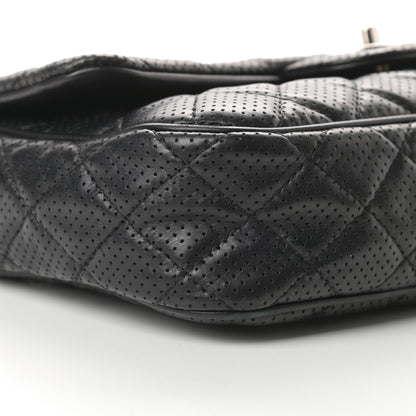 Chanel Lambskin Perforated Jumbo Punch Flap Black 9 of 13