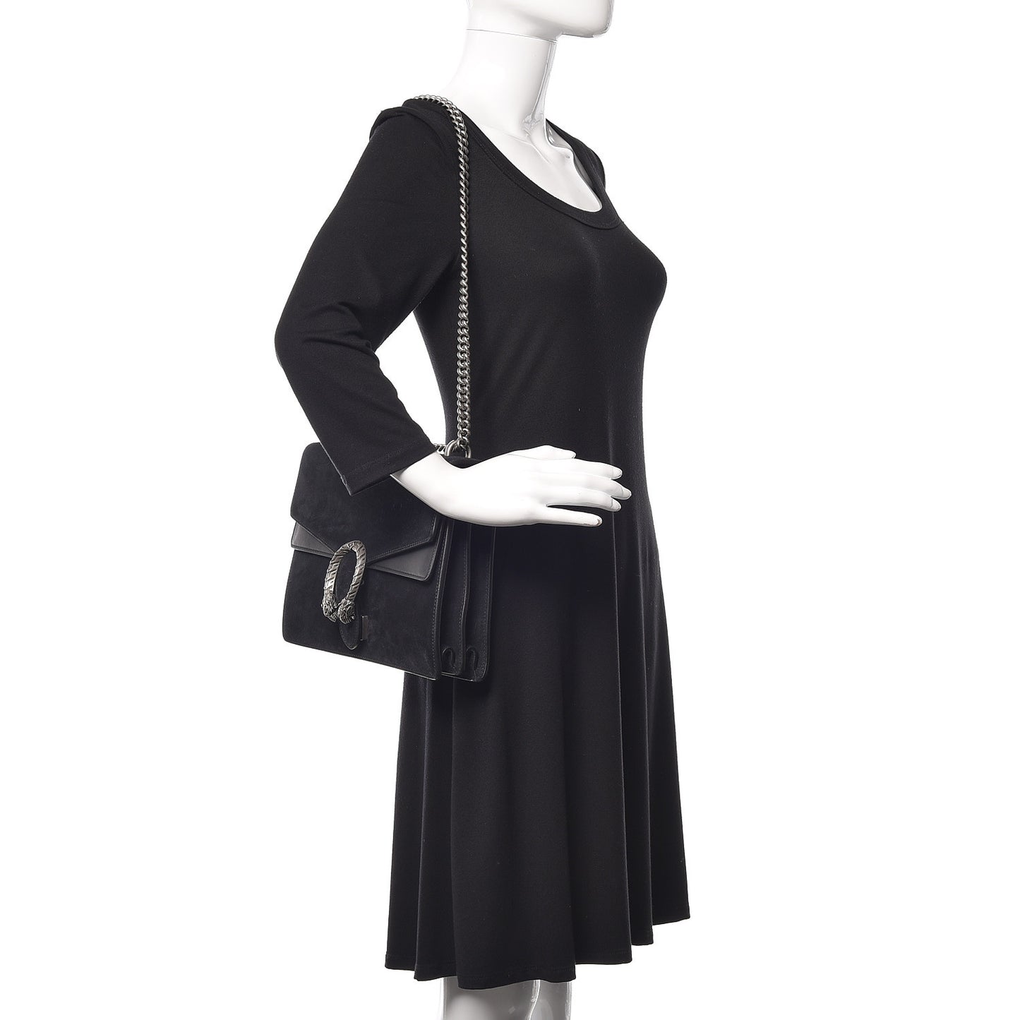 Suede Medium Dionysus Shoulder Bag Black