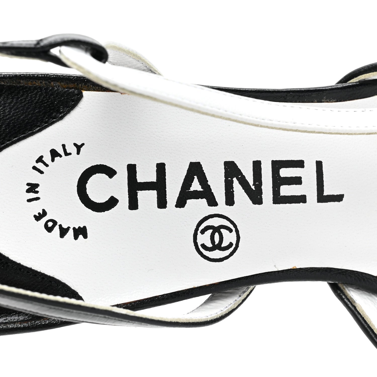 Chanel Lambskin Cap Toe Bow Slingback Pumps 36 White Black 7 of 12