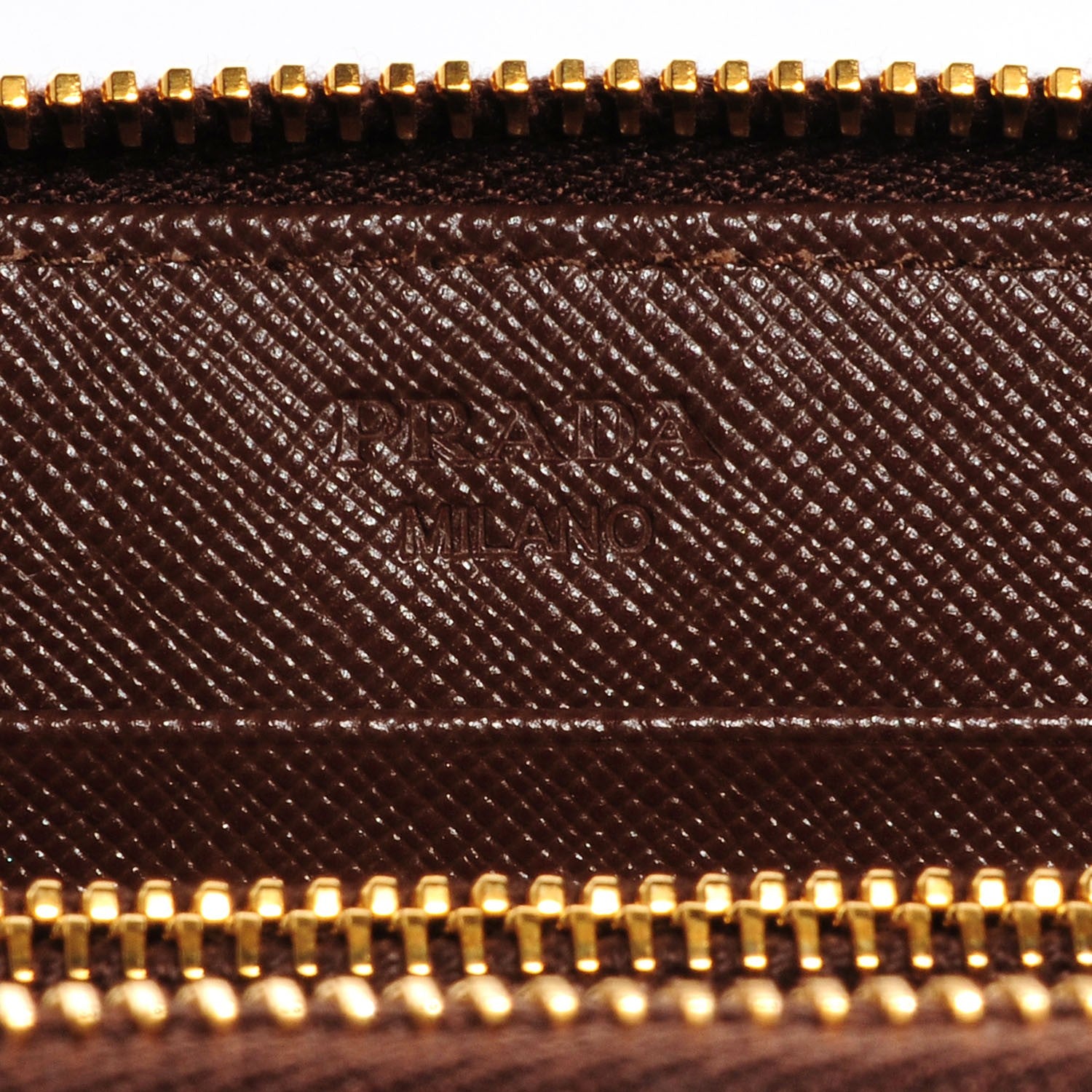 Prada Saffiano Metal Zip Around Wallet Cacao 8 of 10