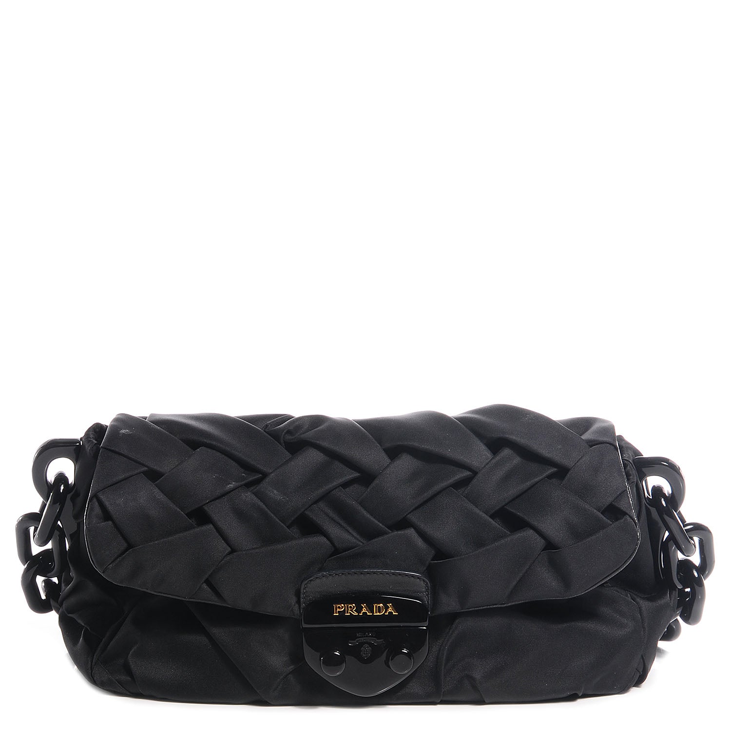 Prada Tessuto Nylon Origami Pleated Handbag Nero Black 1 of 9