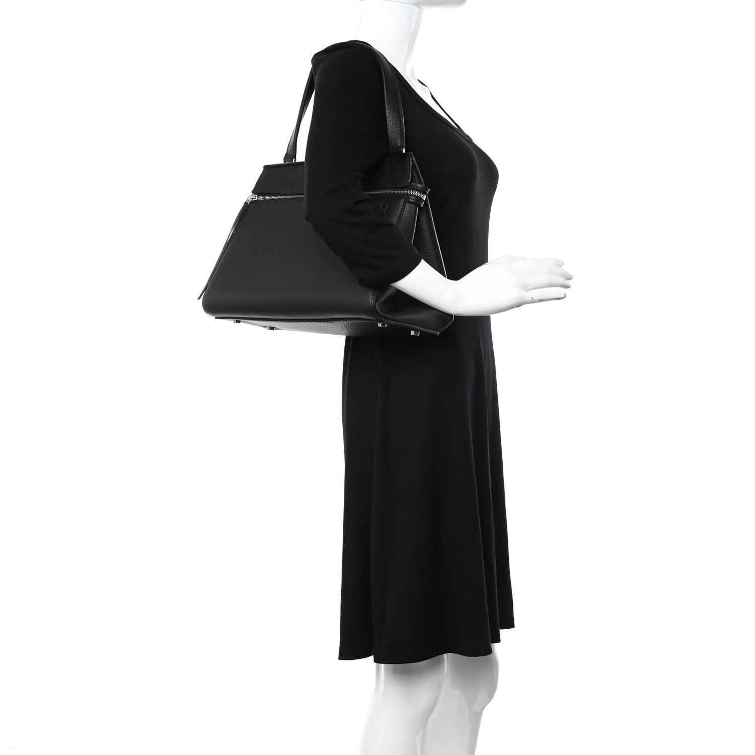 Celine Supple Calfskin Medium Edge Shoulder Bag Black 2 of 13
