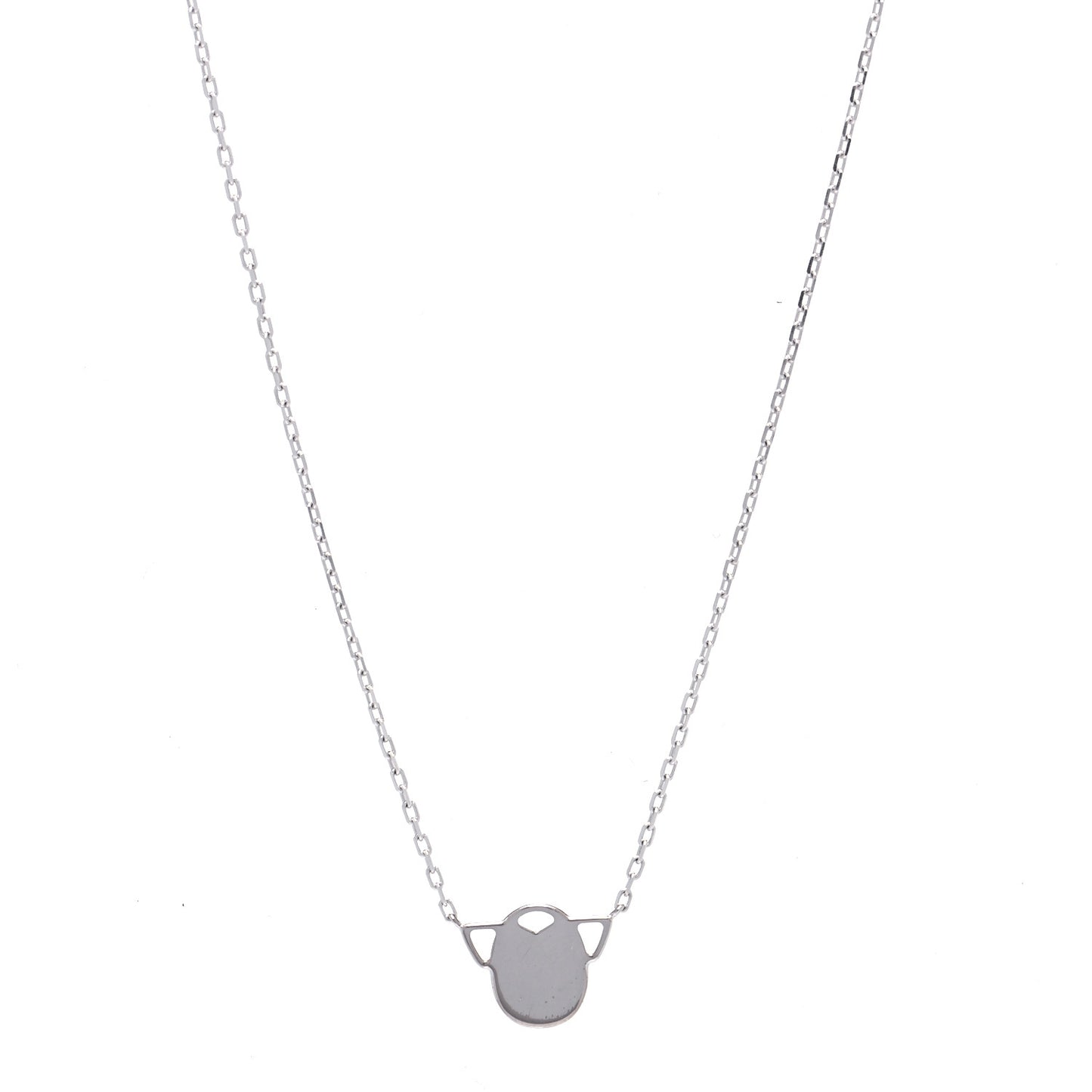 18K White Gold Diamond Scarab Necklace