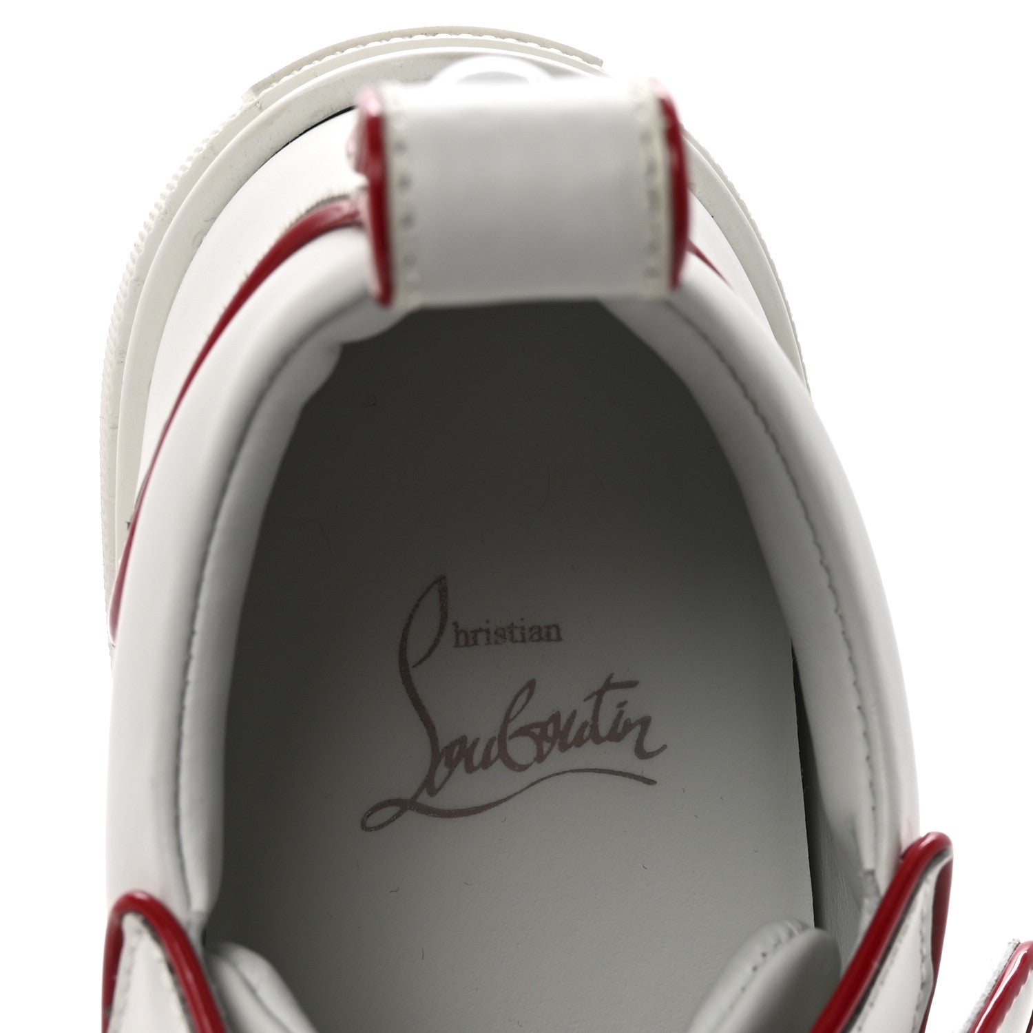 Christian Louboutin Calfskin Maxi Toyototoy Flat Sneakers 35.5 White Red 8 of 8