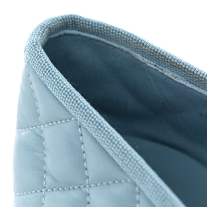 Chanel Lambskin Quilted CC Cap Toe Ballerina Flats 38.5 Blue 12 of 12
