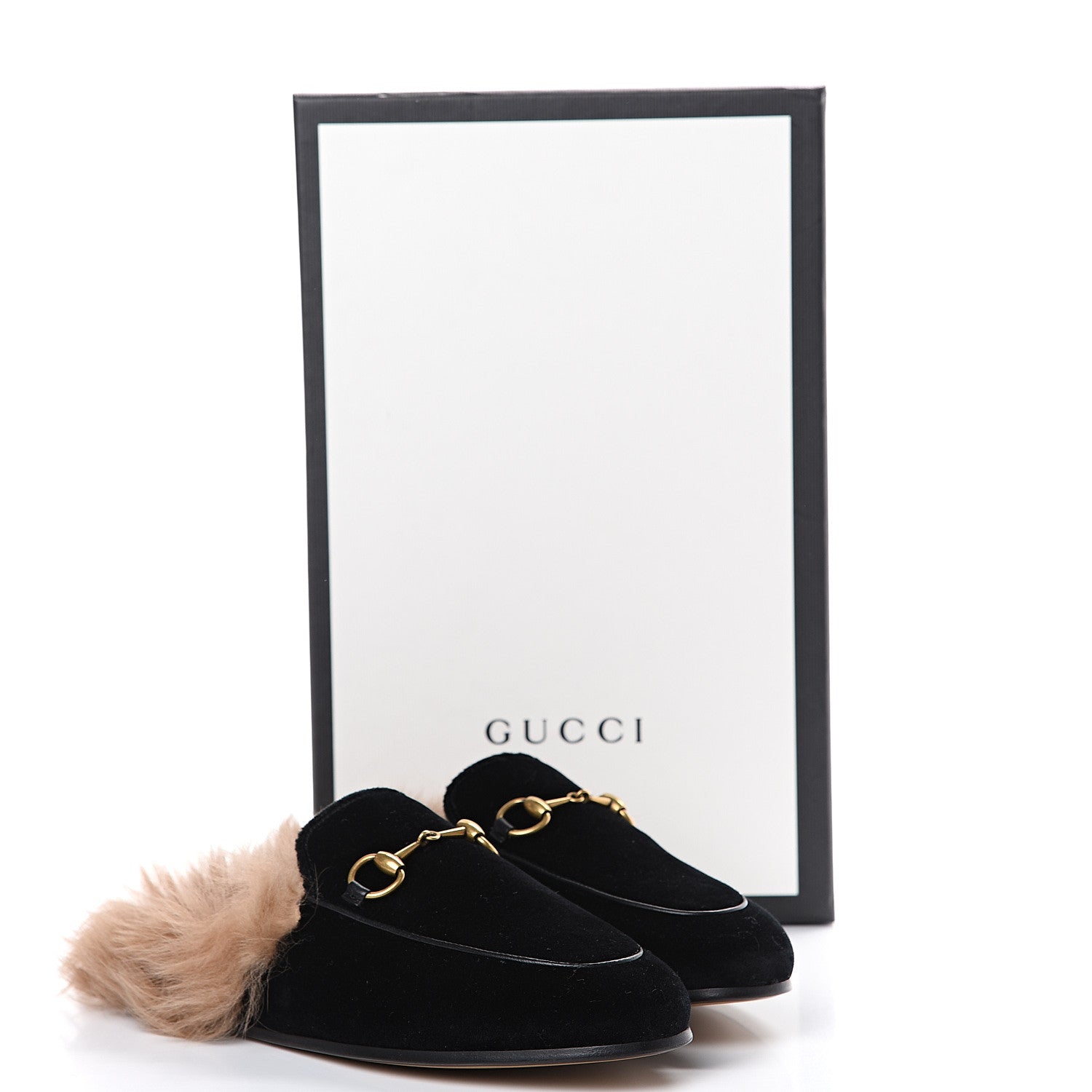 Gucci Velvet Fur Womens Princetown Slippers 36 Black 10 of 10