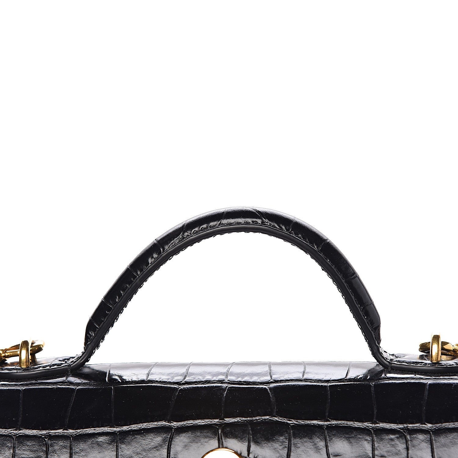 Mulberry Calfskin Crocodile Embossed Mini Seaton Black 12 of 20
