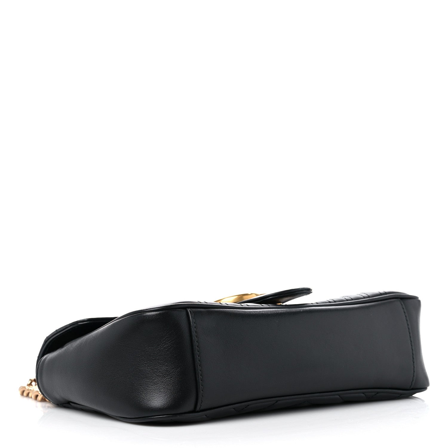 Gucci Calfskin Matelasse Small GG Marmont Shoulder Bag Black 5 of 11