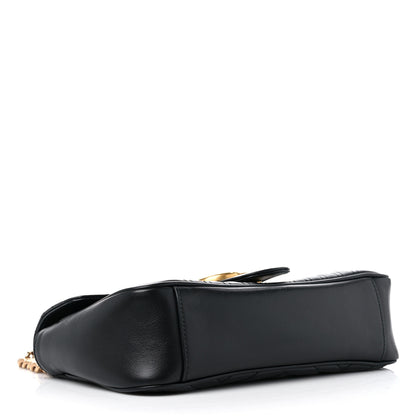 Gucci Calfskin Matelasse Small GG Marmont Shoulder Bag Black 5 of 11