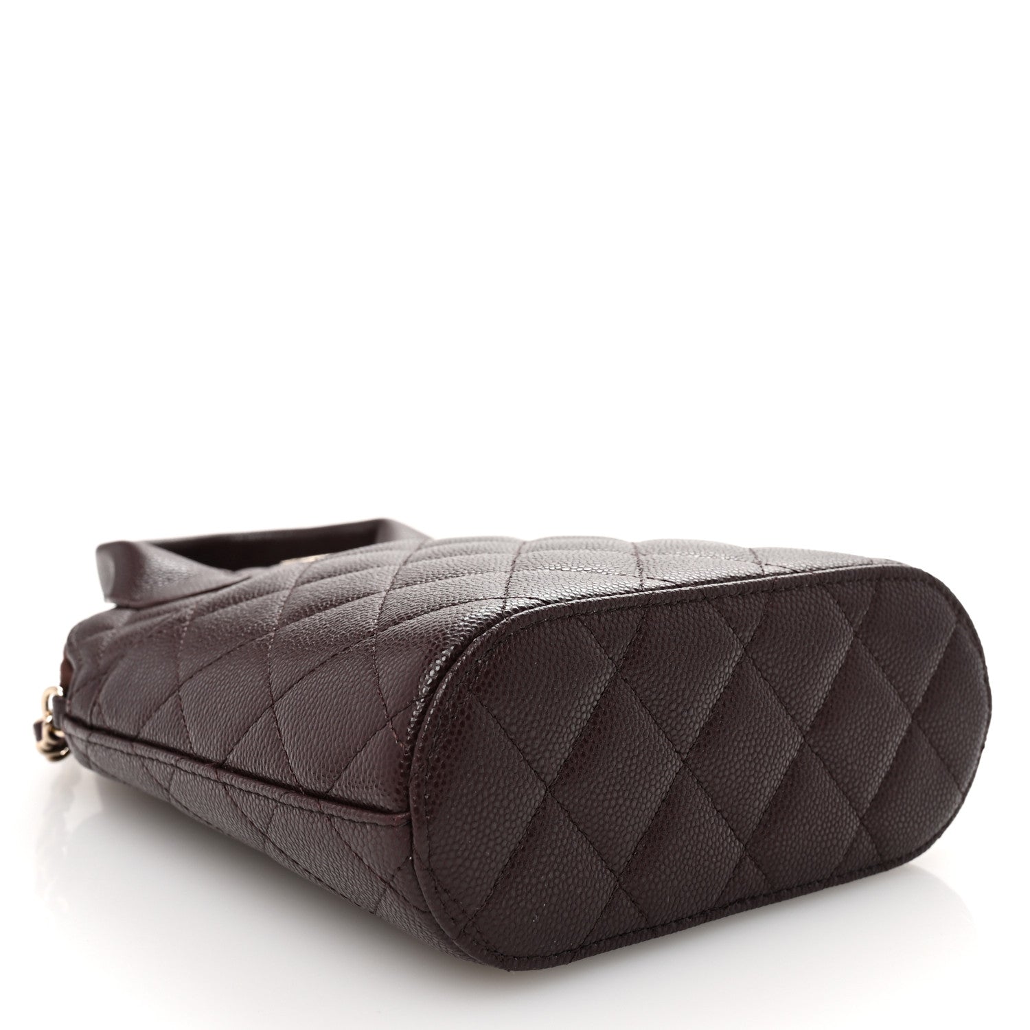 Chanel Caviar Quilted Top Handle Clutch With Chain Dark Brown 4 of 10