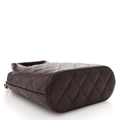 Chanel Caviar Quilted Top Handle Clutch With Chain Dark Brown 4 of 10