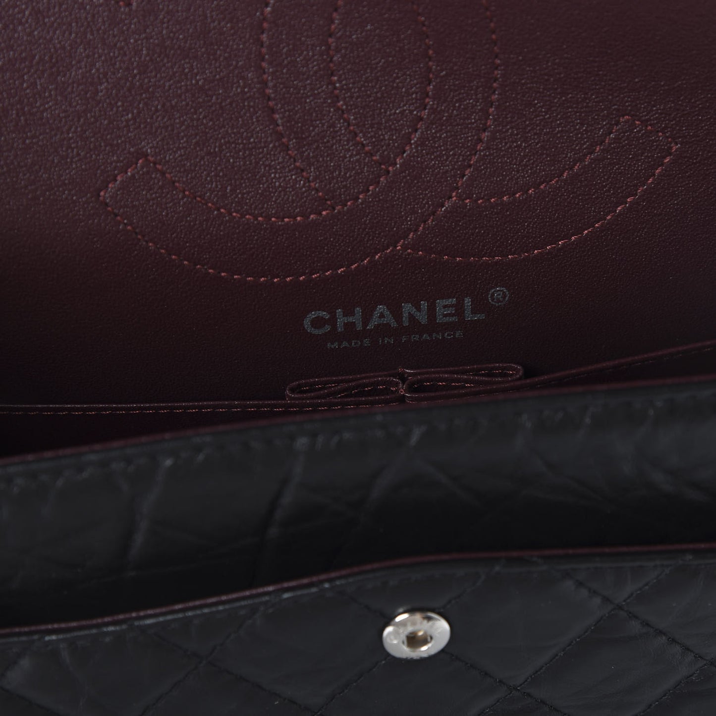 Aged Calfskin Quilted 2.55 Reissue 226 Flap Black