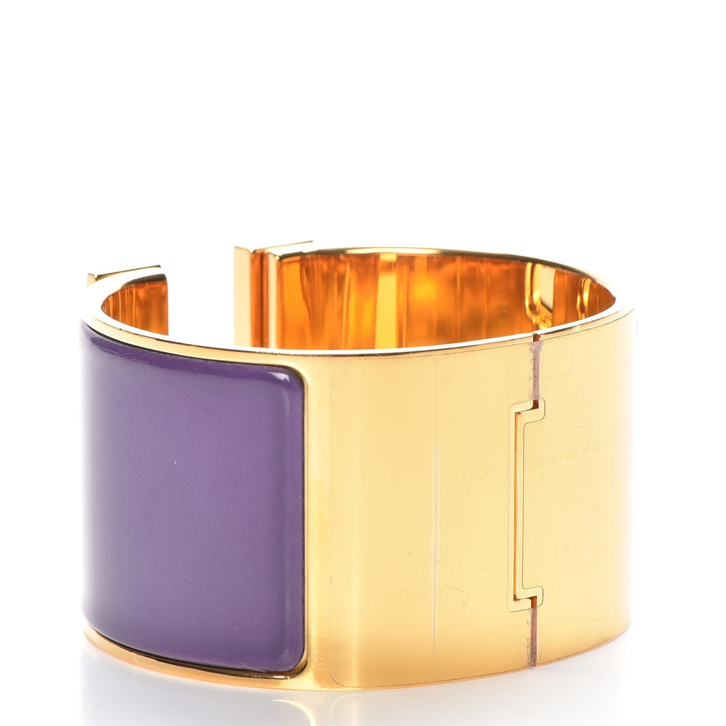 Enamel Extra Wide Clic Clac H Bracelet PM Pourpre