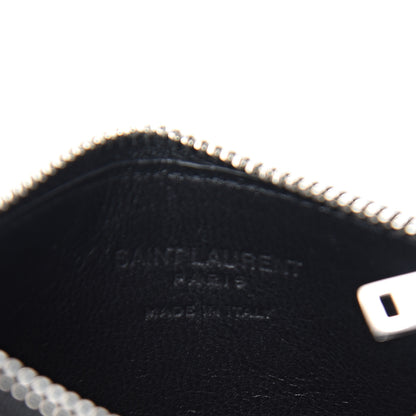 Saint Laurent Grained Calfskin 5 Fragments Zip Pouch Card Holder Black 5 of 6