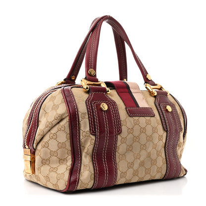 Gucci Monogram Medium Aviatrix Boston Ebony Bordeaux 3 of 11
