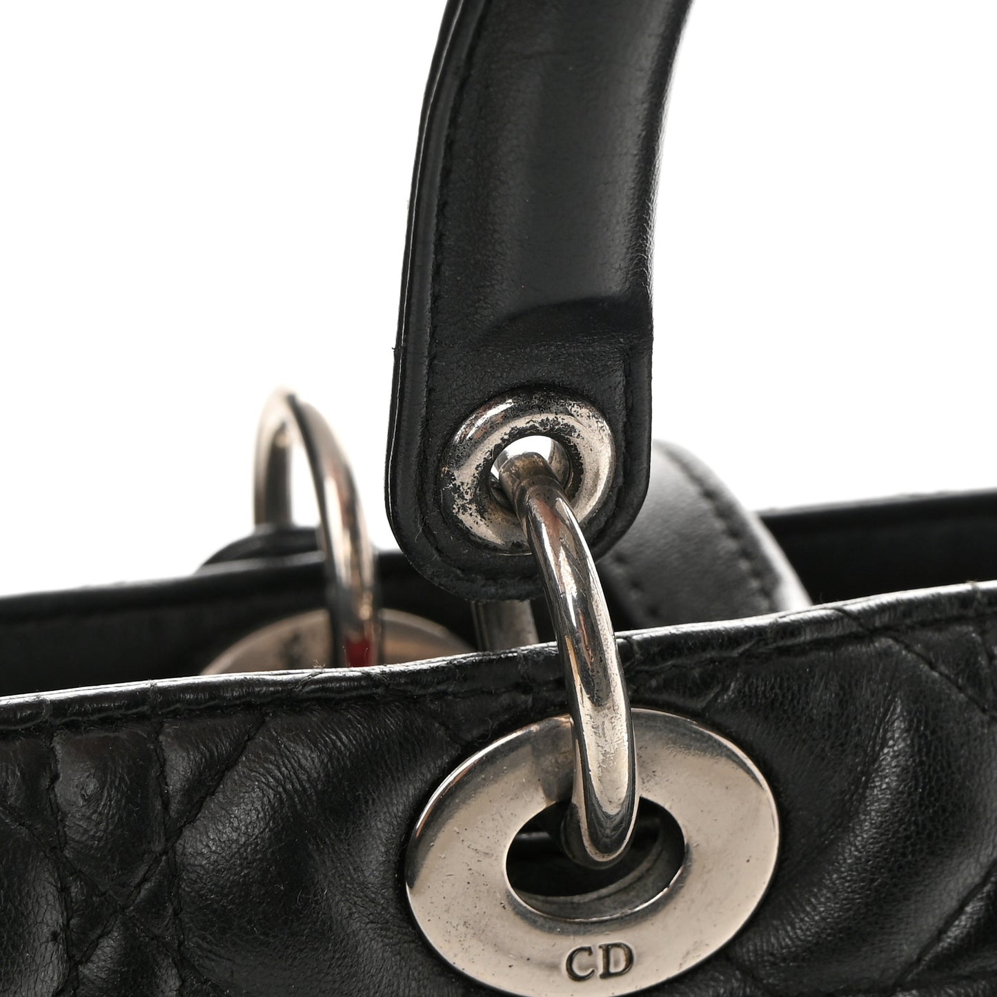 Lambskin Cannage Large Lady Dior Black