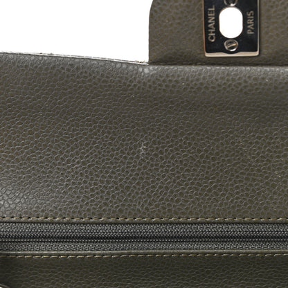 Chanel Caviar Quilted Medium Double Flap Dark Grey 12 of 13