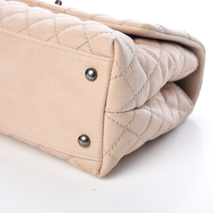 Chanel Caviar Quilted Small Coco Handle Flap Light Beige 6 of 10