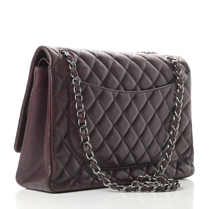 Chanel Lambskin Quilted Maxi Double Flap Purple 3 of 21