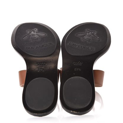 Gucci Calfskin GG Marmont Thong Sandals 37.5 Cognac 7 of 13