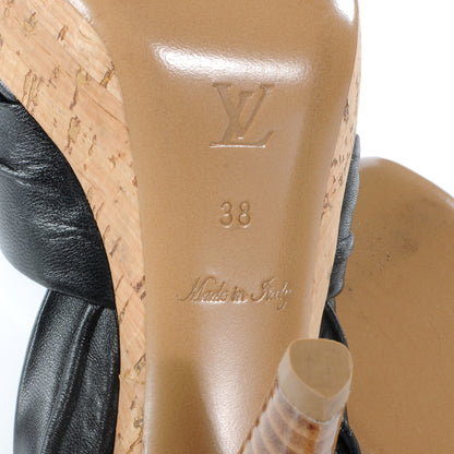 Louis Vuitton Porto Cervo Leather Slingback Heels Black 38 6 of 7