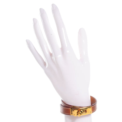 Hermes Natural Barenia Kelly Double Tour Bracelet Medium 2 of 8