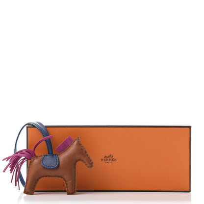 Hermes Milo Lambskin Grigri Rodeo Horse Bag Charm PM Pain D'Epice Rose Pourpre Bleu De Malte 4 of 4