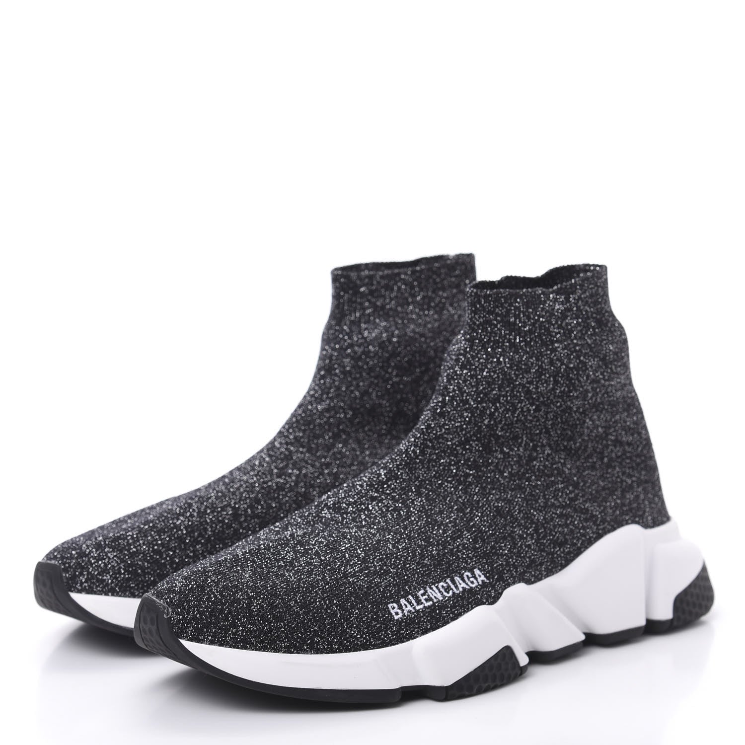 Balenciaga Knit Metal Womens Speed Sneakers 39 Black Gold 3 of 7