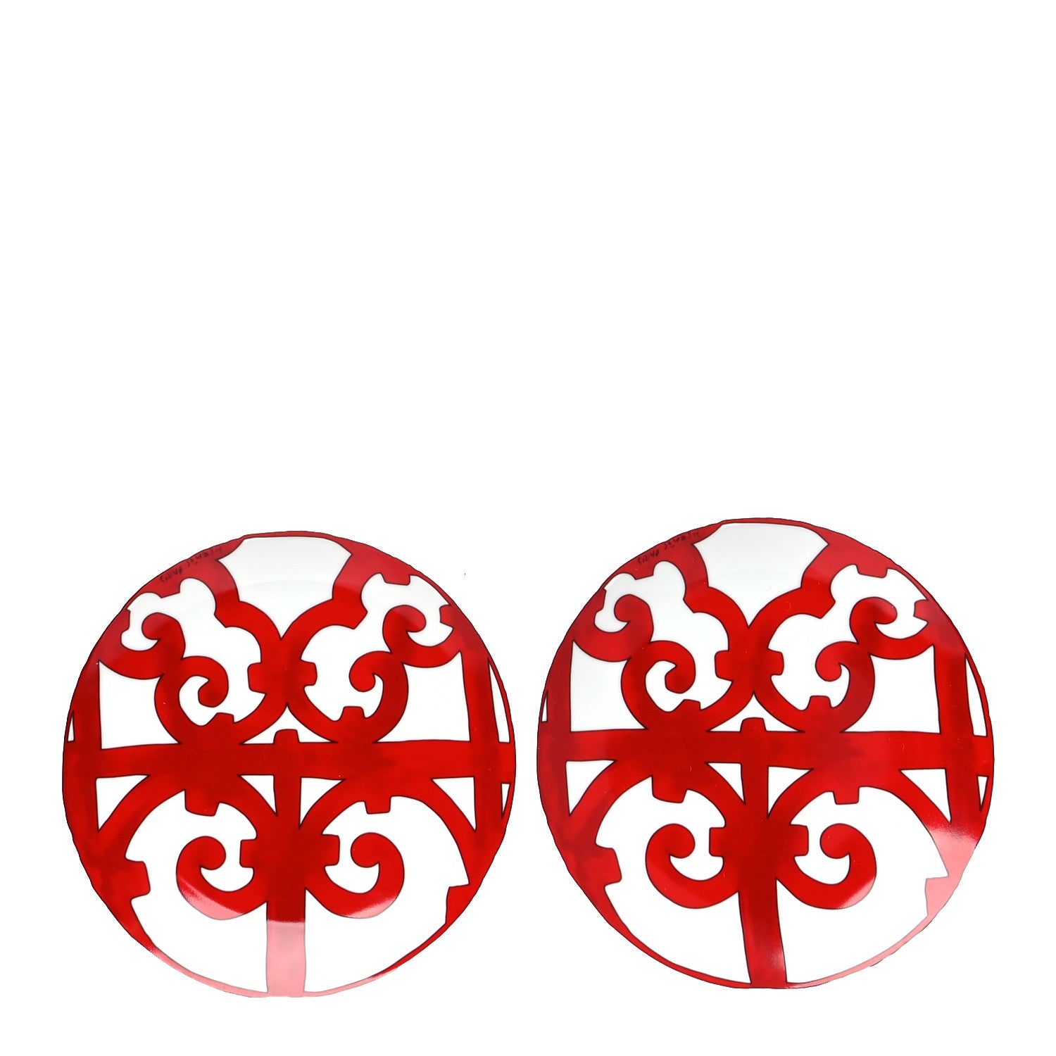 Hermes Porcelain Balcon du Guadalquivir Plate Set of 2 1 of 5
